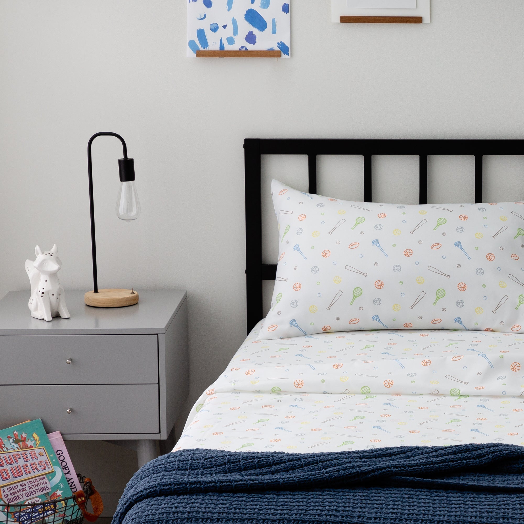 Linenspa Microfiber Twin Bed Sheet Set Sport Pattern