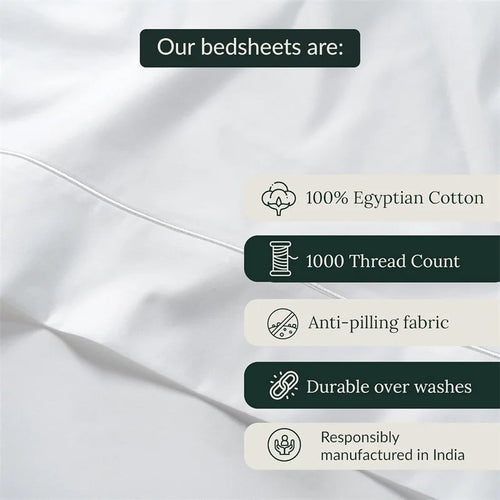 100% Egyptian Cotton Bed Sheet Set 1000TC [Queen & King]