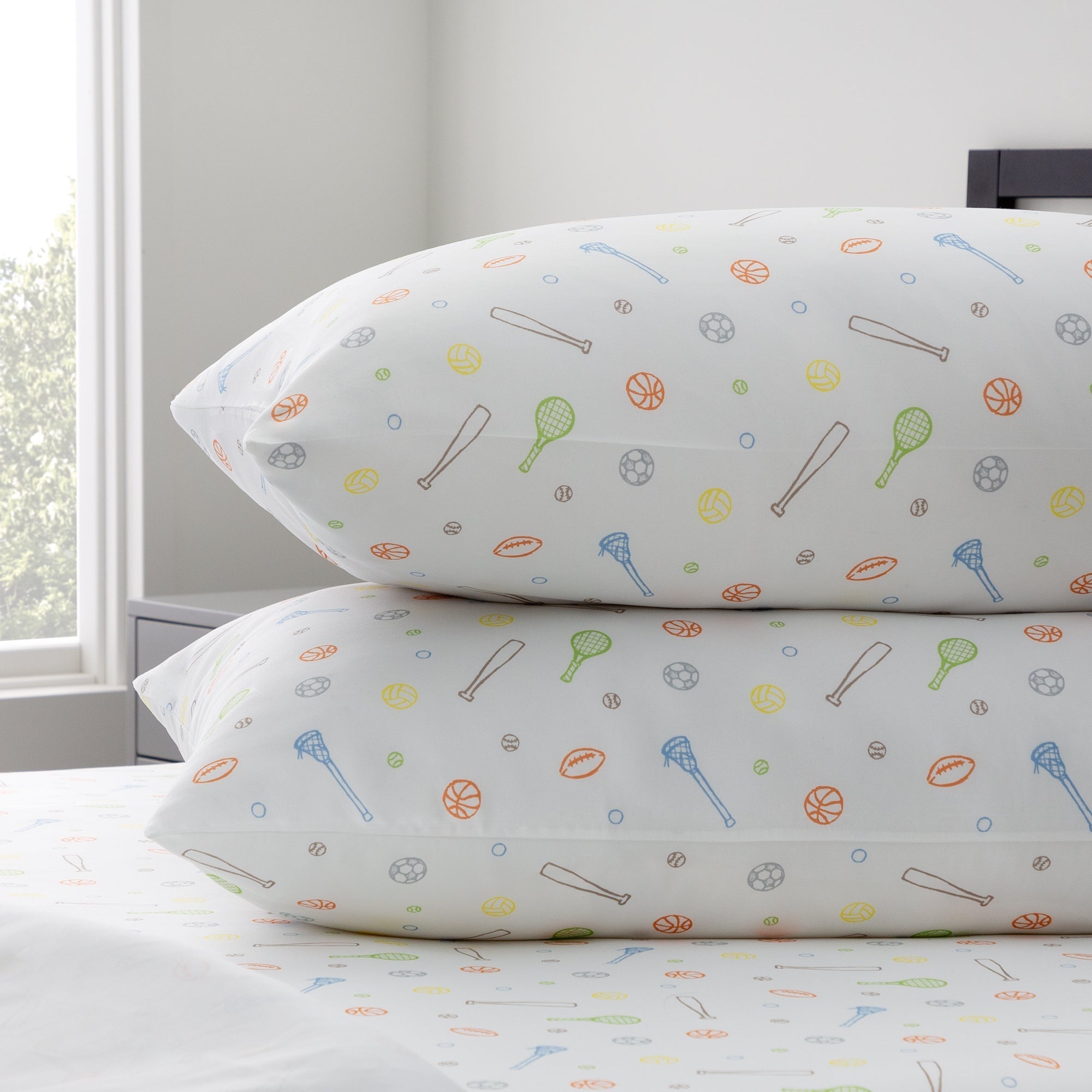 Linenspa Microfiber Twin Bed Sheet Set Sport Pattern