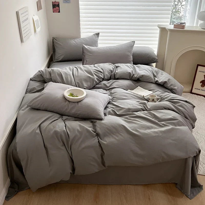 DecorBites™ Luxurious Cotton Bedding Set: Sheet, Duvet, Pillowcase