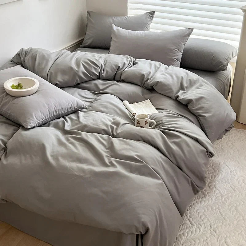DecorBites™ Luxurious Cotton Bedding Set: Sheet, Duvet, Pillowcase