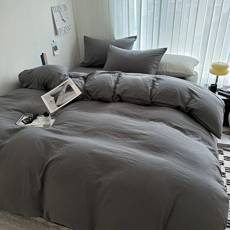 DecorBites™ Luxurious Cotton Bedding Set: Sheet, Duvet, Pillowcase