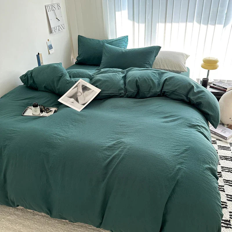 DecorBites™ Luxurious Cotton Bedding Set: Sheet, Duvet, Pillowcase