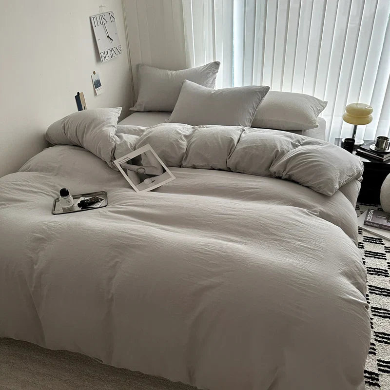 DecorBites™ Luxurious Cotton Bedding Set: Sheet, Duvet, Pillowcase