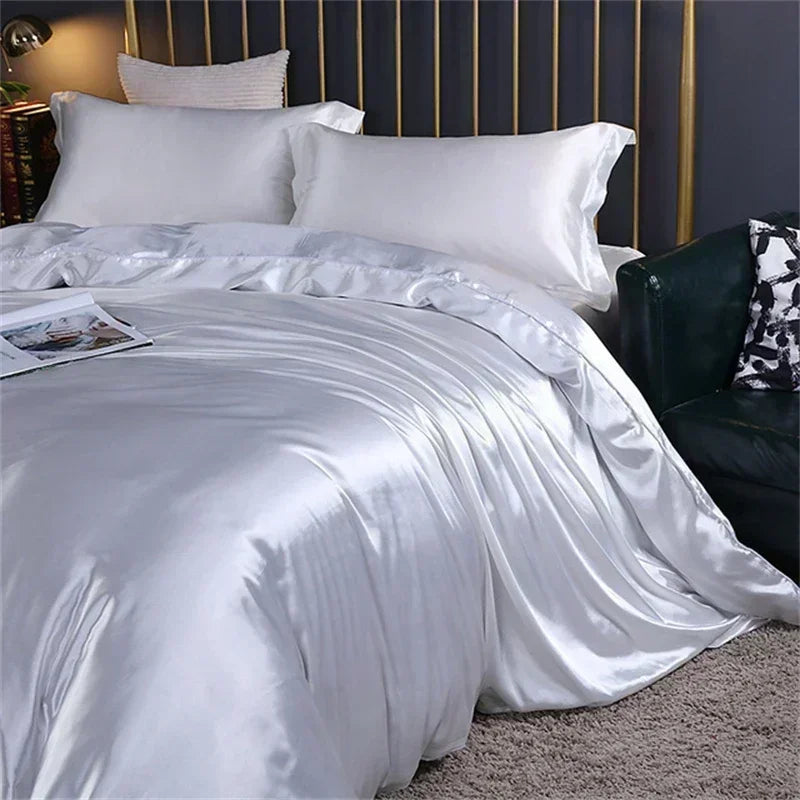 DecorBites™ Luxurious Silk Bedding Set with Sheets