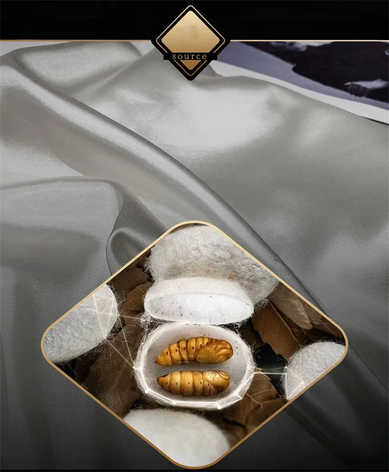 DecorBites™ Luxurious Silk Bedding Set with Sheets