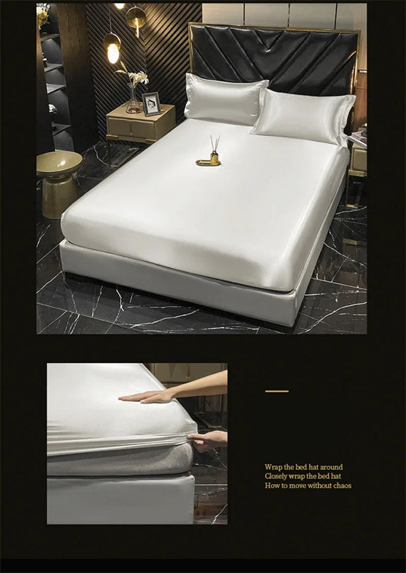DecorBites™ Luxurious Silk Bedding Set with Sheets