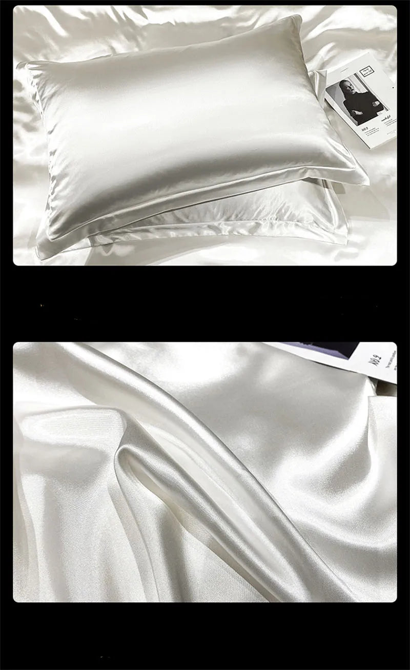 DecorBites™ Luxurious Silk Bedding Set with Sheets