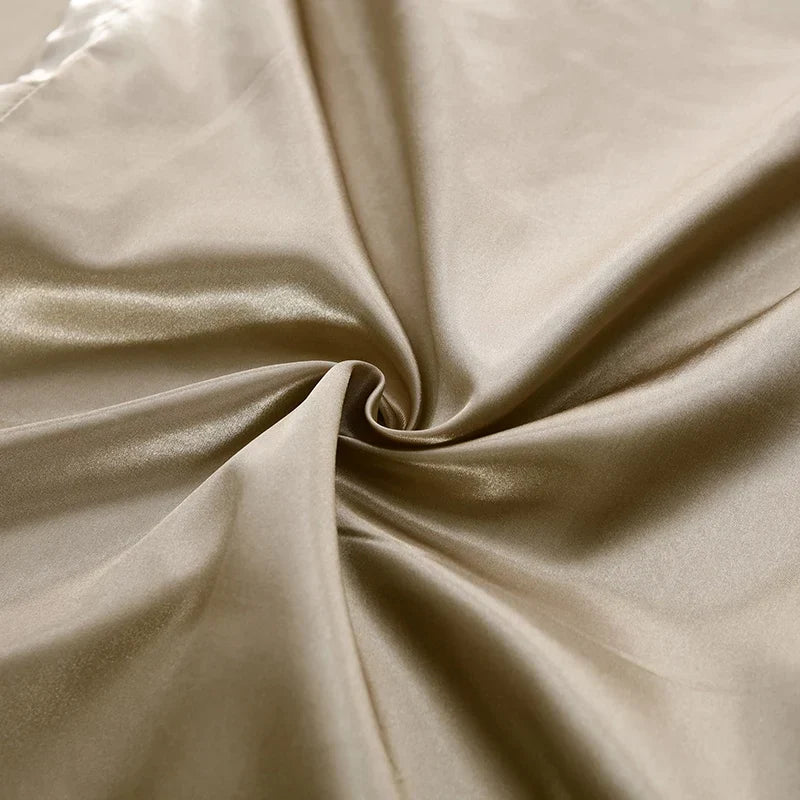 Luxury Silk Bedding Set: Duvet Cover, Bed Sheet, Pillowcase