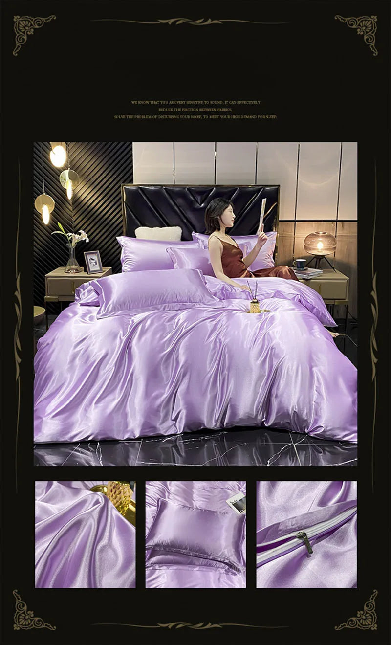 Luxury Silk Comforter Set with Sheets And Pillow Case