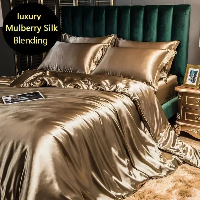 Luxury Silk Comforter Set with Sheets And Pillow Case