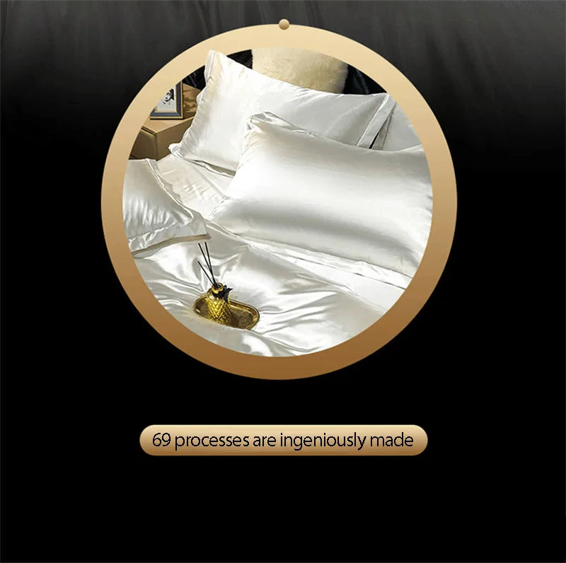 Luxury Silk Comforter Set with Sheets And Pillow Case