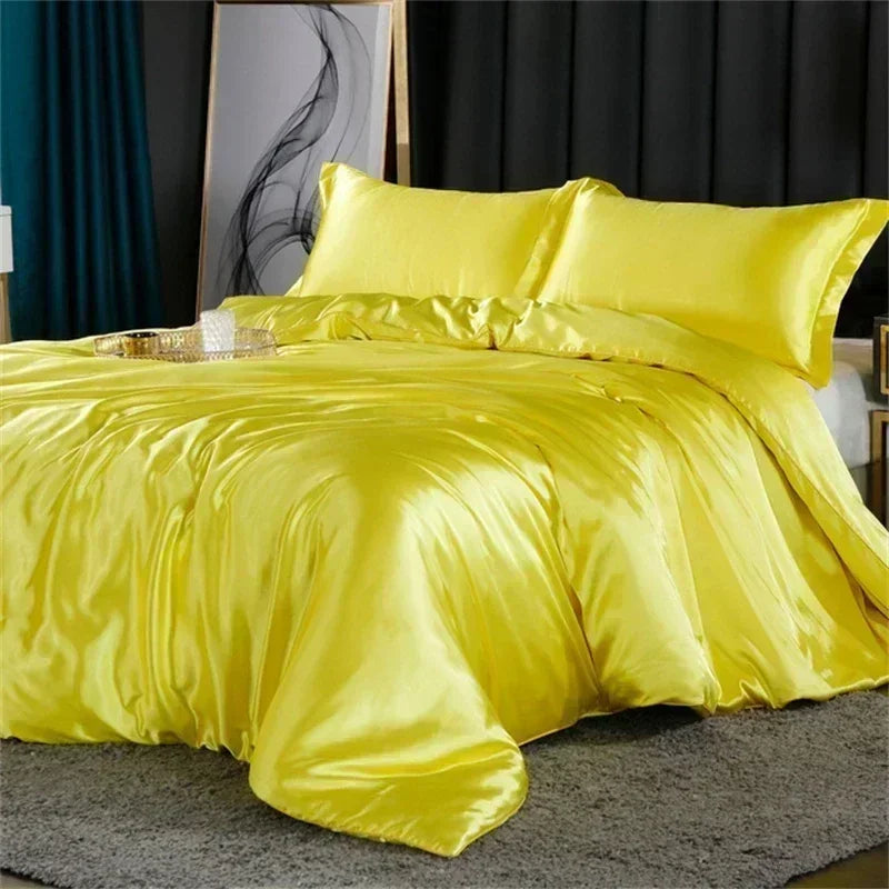 Luxury Silk Comforter Set with Sheets And Pillow Case