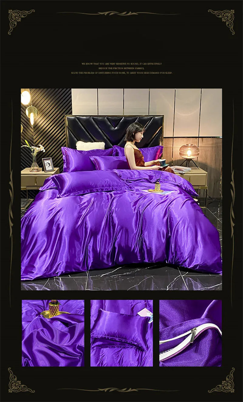 Luxury Silk Comforter Set with Sheets And Pillow Case