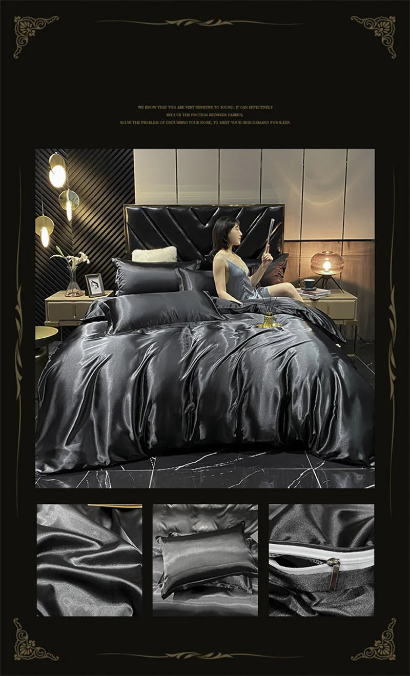 Luxury Silk Comforter Set with Sheets And Pillow Case