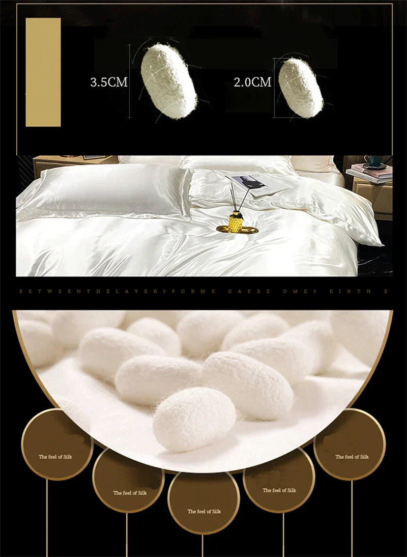 Luxury Silk Comforter Set with Sheets And Pillow Case