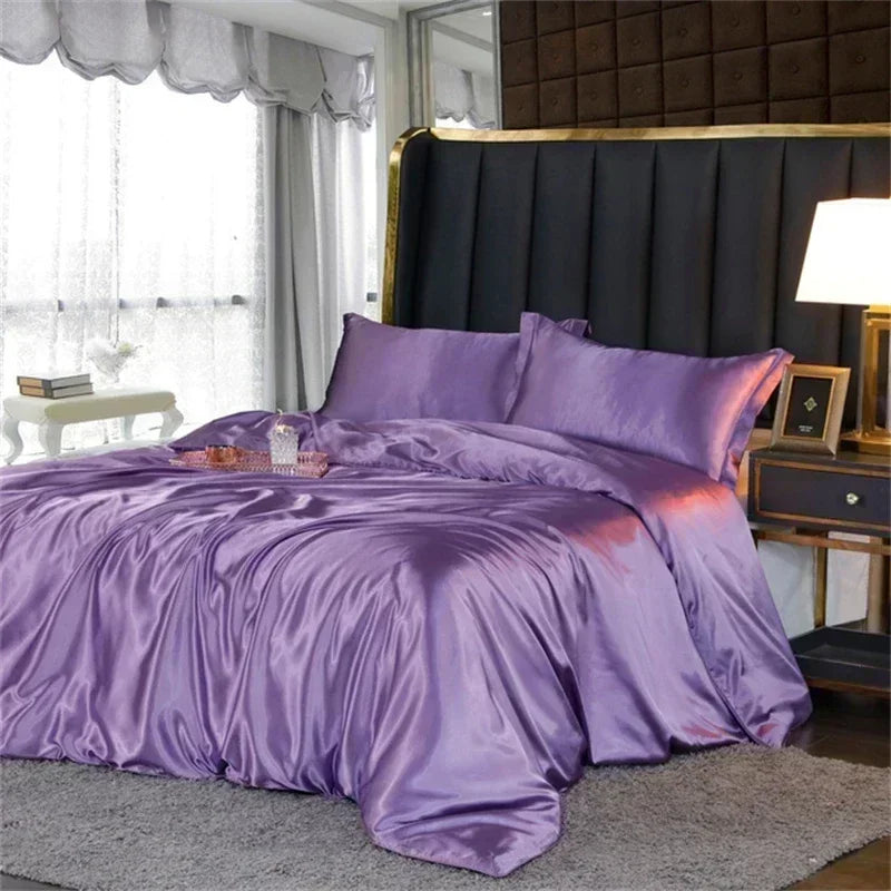 Luxury Silk Comforter Set with Sheets And Pillow Case